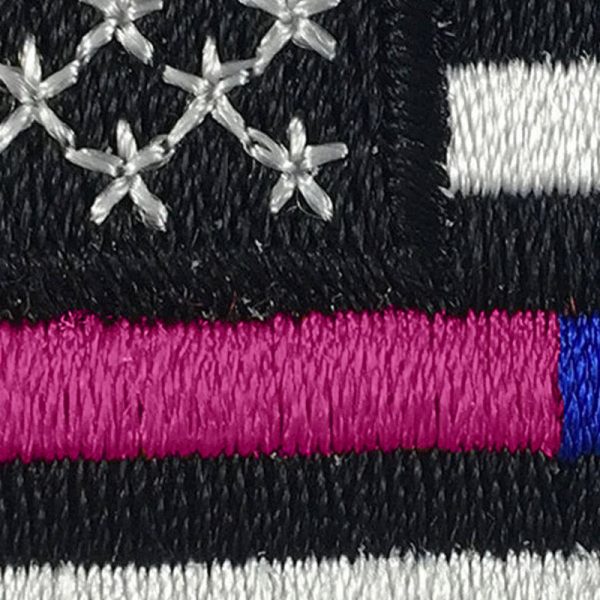 Thin Pink Line and Thin Blue Line American Flag Patch Online - Image 2