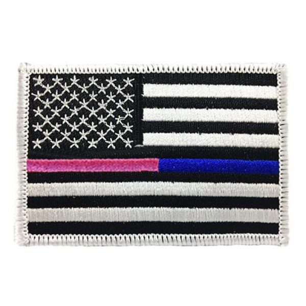 Thin Pink Line and Thin Blue Line American Flag Patch Online