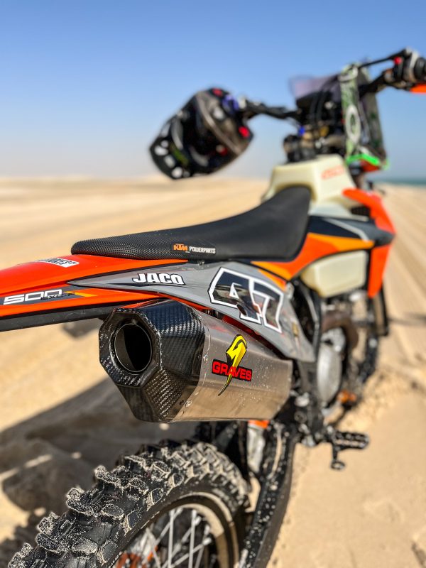 GRAVES MOTORSPORTS TITANIUM SLIP-ON W  CARBON END CAP | 2020-23 KTM HQV EXCF, FE For Cheap